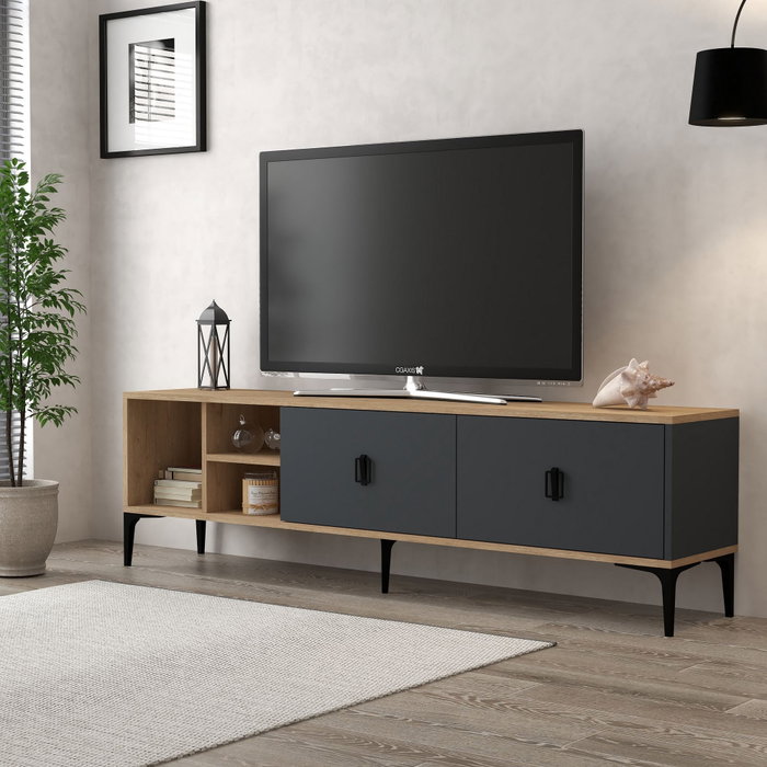 Hanah Home Soporte para TV Era 3805 Roble Zafiro y Antracita